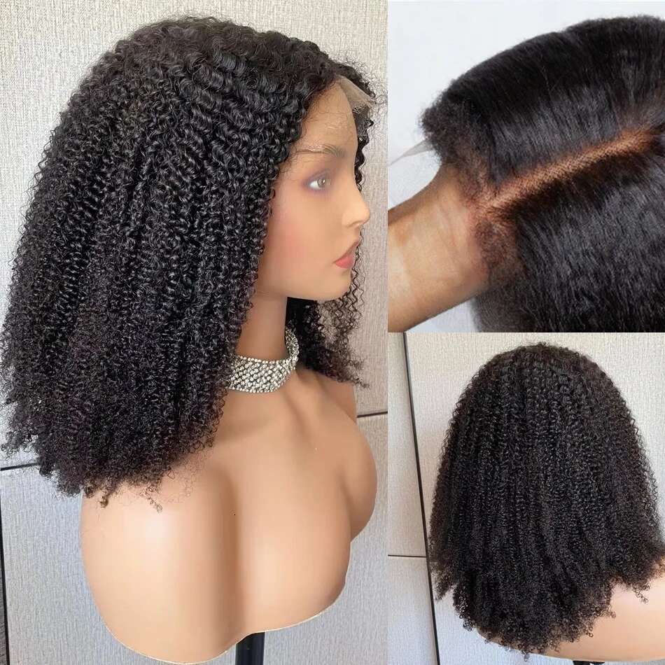 Rosabeauty Afro Kinky Curly Wigs X HD Transparent Frontal Human Hair X Glueless Lace Wig Fluffy Mongolian Remy Tote Bag Tote Bag