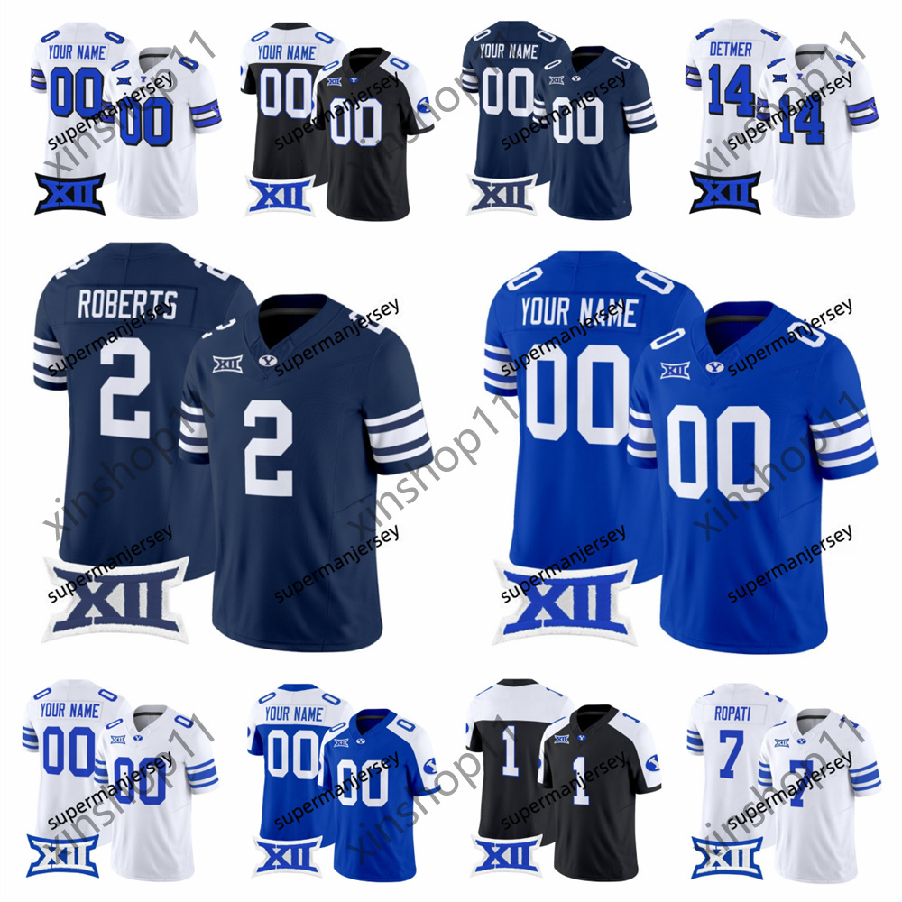2025 new XII BYU Cougars Football Jersey 12 JAKE RETZLAFF 2 CHASE ROBERTS 11 HARRISON TAGGART HINCKLEY ROPATI 8 STEVE YOUNG 14 TY DETMER