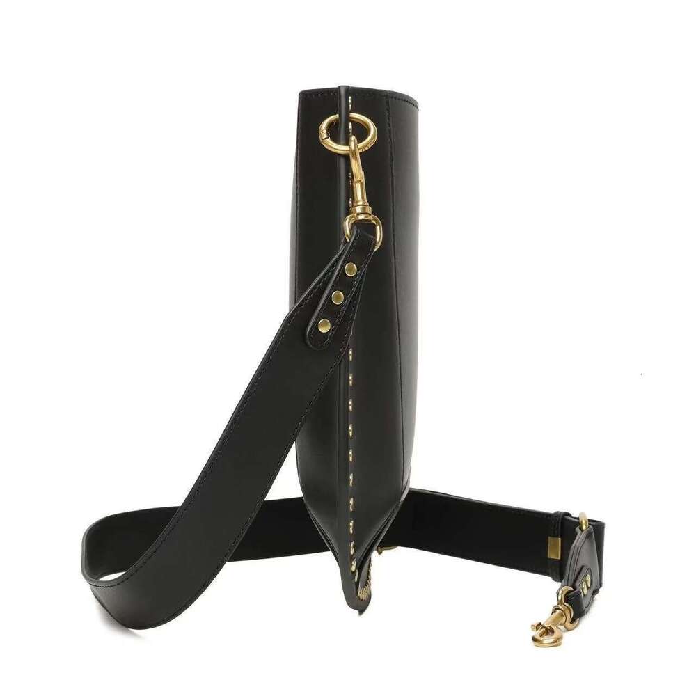 Designer Bag European And American Retro IS Willow Nail Genuine Leather Shoulder Crossbody Bag, High-End Water Bucket Bag