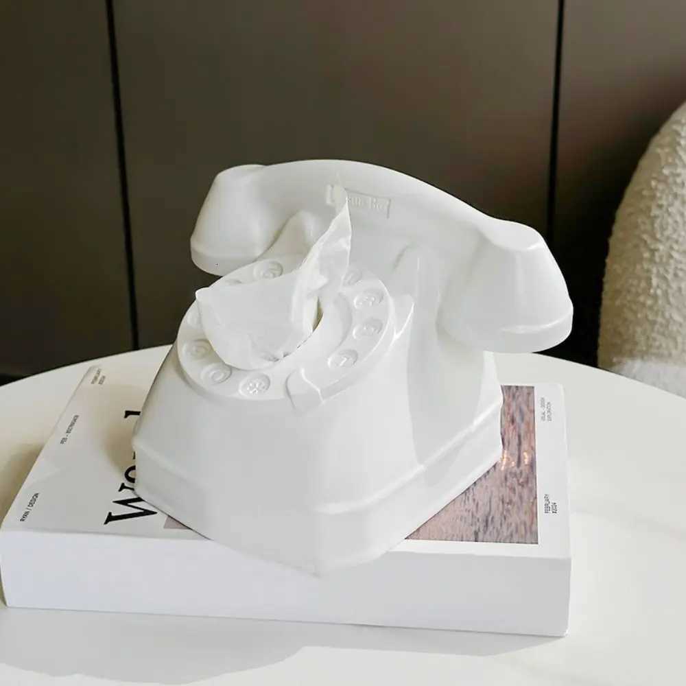 Ornament Silicone Tissue Box Retro Style Luxury Paper Box Nostalgic Telephone Shaped Paper Towel Box DesktopM251124