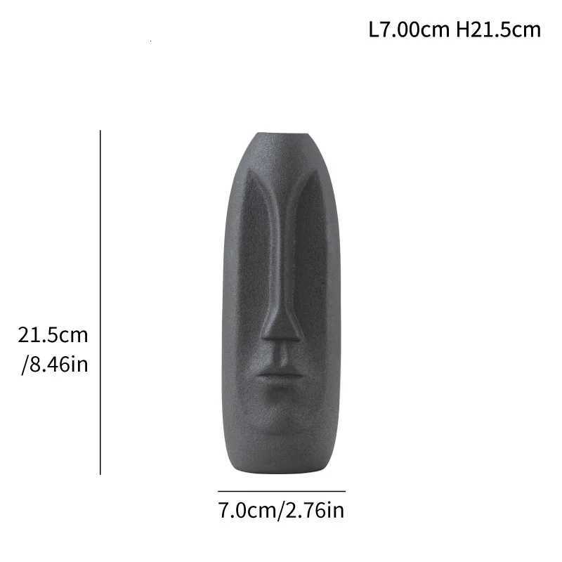 Nordic Simple Style Vase Creative Face Sculpture Ceramic Vase Dry and Wet Container Light Luxury Home Decoration C251124