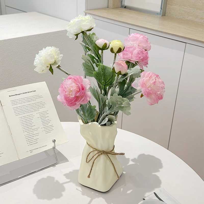 French Cream Style Vase Home Living Room Flower Arrangement Light Luxury Premium Dining Table Decoration Vase Flower Utensils C251124