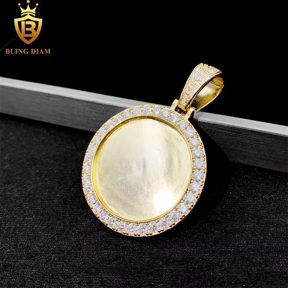 Blingdiam Fine Jewelry Custom Picture Memory Pendant Wholesale Vvs Moissanite Pass Diamond Tester 925 Sterling Silver