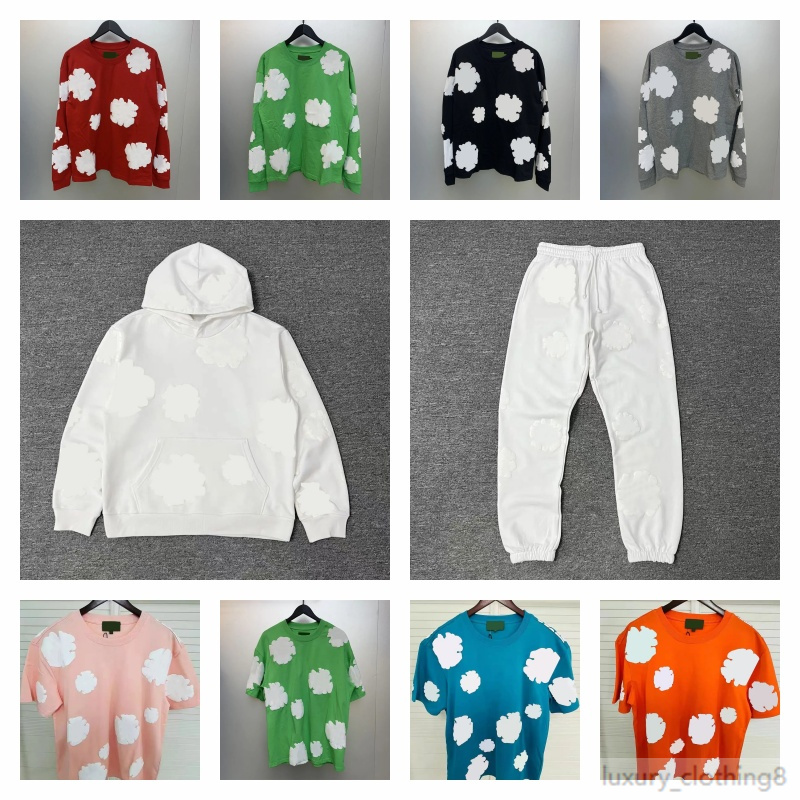 Designer kids Hoodies Cotton Wreath Sweatshirts Tearly Hoodie Foam Printed Denim Y2k Casual Puff Flower Pullover Kapok Clothing Long Sleve Fashion Streetwear