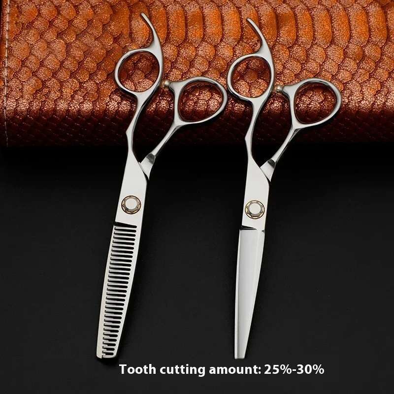 6.0Inch Japan 440C Bearing Hairdressing Salon Hair Stylist Straight Thinning Shear Hair-cutting Scissors Set