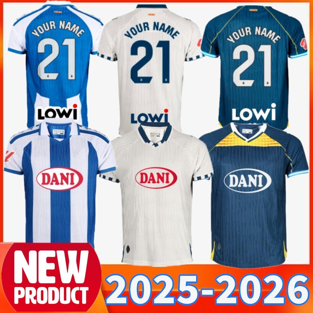2025 2026 RCD Espanyol Soccer Jerseys 25 26 Home Away Third 125th jersey POL LOZANO PUADO JOFRE PERE MILLA CABRERA Football Shirts uniforms