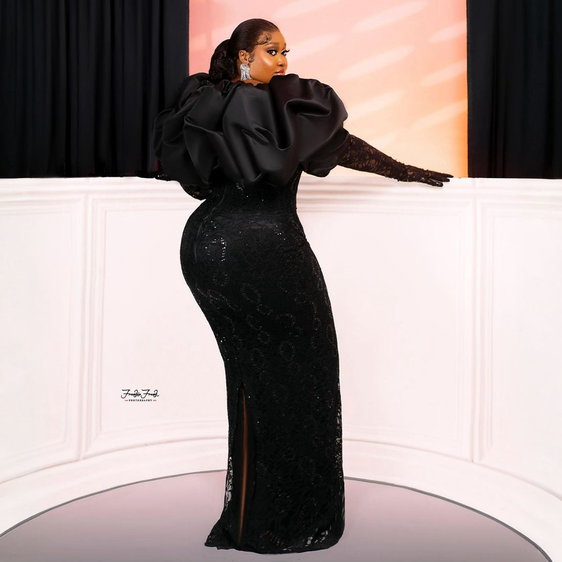 African Nigeria Plus Size Prom Mermaid Evening Dresses Long Sleeves Sheer Neck Lace Beaded Formal Birthday Dress For Black Women Engagement Gown N24 D