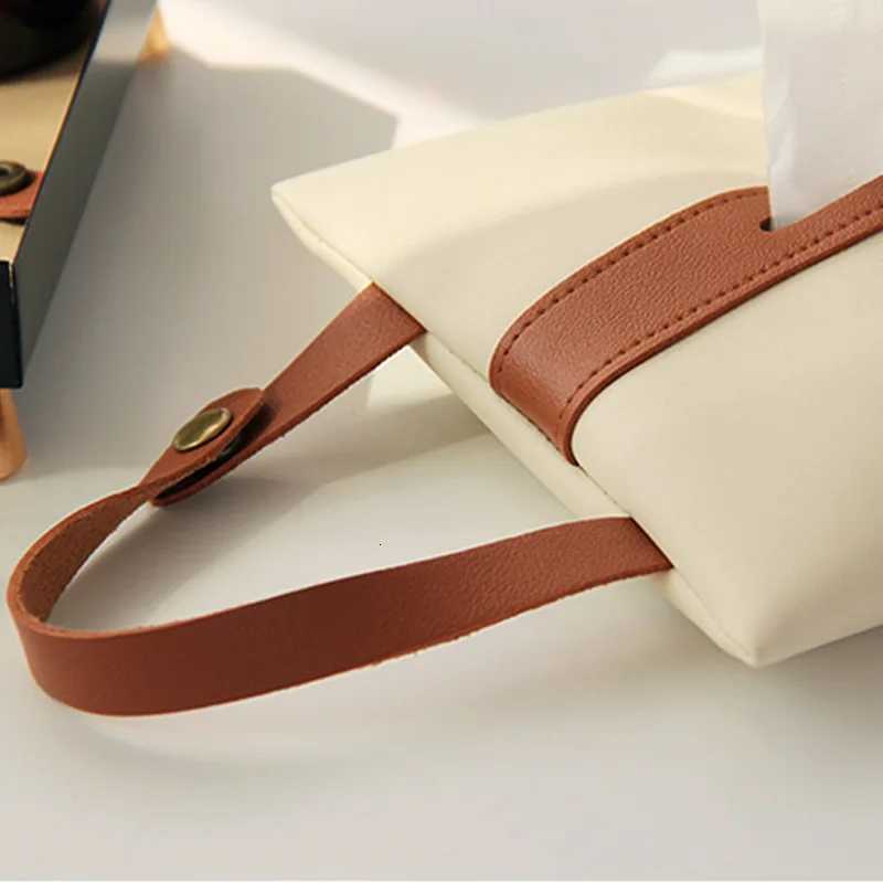 Chic Hangable Tissue Case Box PU Leather Home Car Towel Napkin Papers Dispenser Holder Box Case Table DecorationM251124