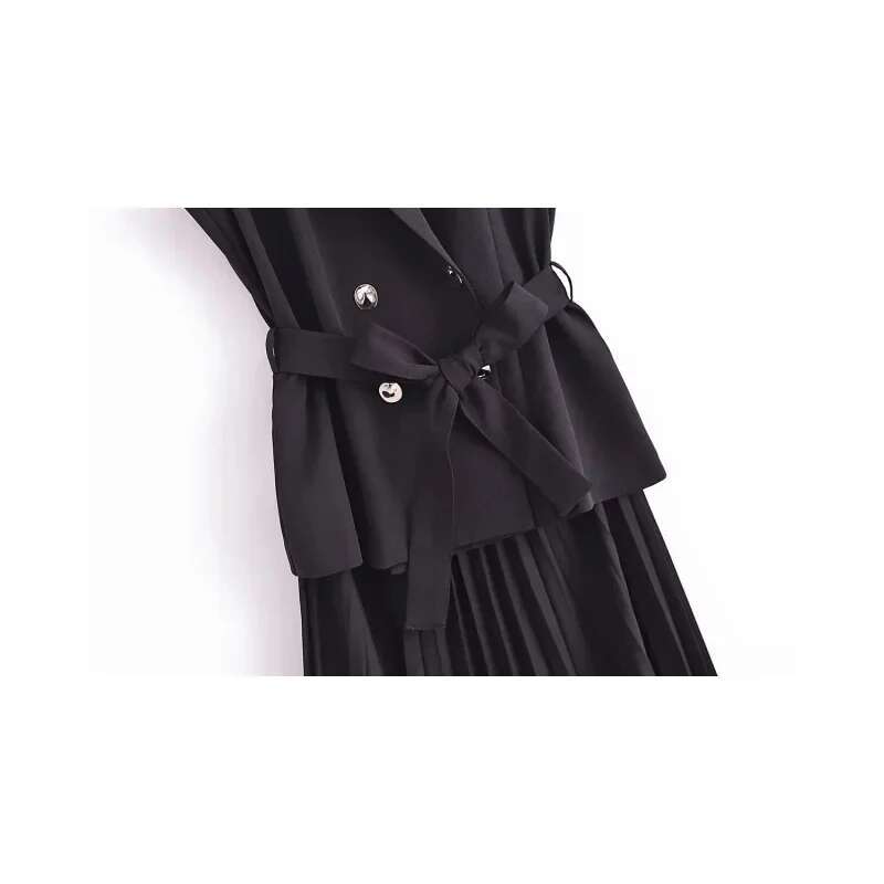 Corset Pleated Vests Long For Women 2025 Sleeveless Office Party Dress Ruched Midi Evening Dresses