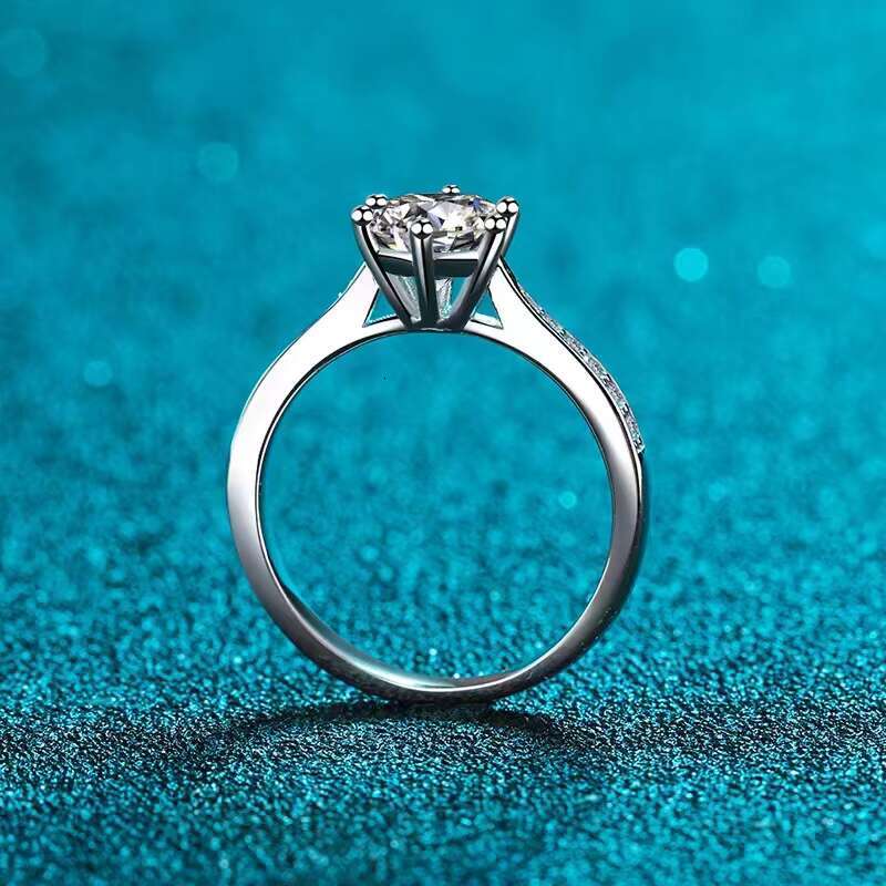 PYQ Luxury 925 Sterling Silver Moissanite Engagement Ring New Model Adjustable Size Jewelry for Women 1ct 2ct