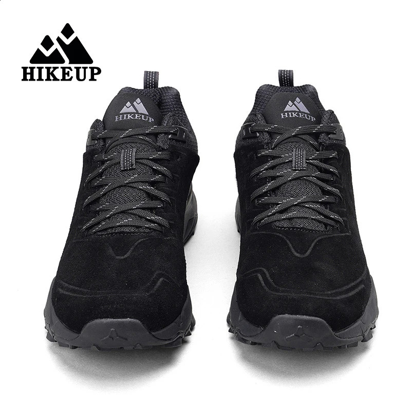 HIKEUP Hiking Shoes for Men Outdoor Sports Camping Hunting Walking Shoe Suede Genuine Leather Breathable Sneaker Non-slip 250421