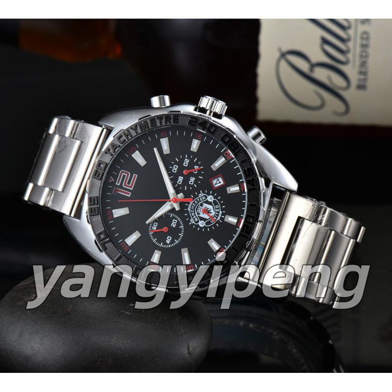 Designer watch Chronograph Six needles calendar Full Function Brand F1 Series Sports Fashion watches men Designer Movement Quartz Watches YYP00