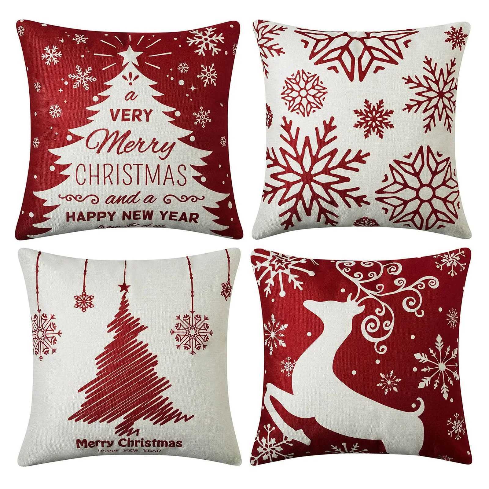 Christmas Pillow Covers Christmas Decorations Throw Pillow Covers Set Of 4 Throw Pillow Cases With Holiday Decor G251124