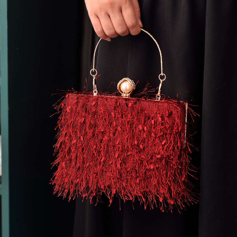 Dinner Bag New Fashion Tassel Evening Handheld Banquet Special Dress Handmade Bag Bags KQ