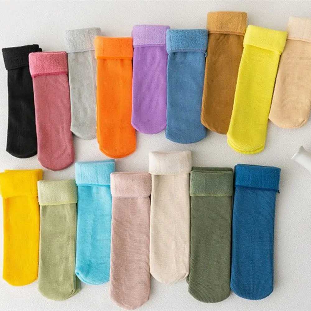 2 Pairs Winter Seamless Snow Boots Children Casual Sleeping Warm Hosiery Snow Socks Home Floor Socks Velvet G251124