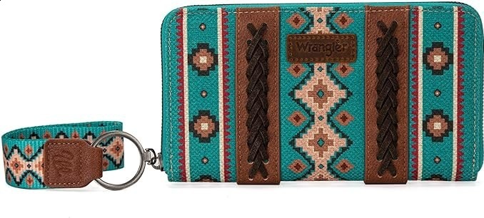 Women's Long Wallets Wristlet Clutch Wallet Vintage Bohemian Style Credit Card Holder With Zipper Coin Pocket Mobile Phone Purse R250424