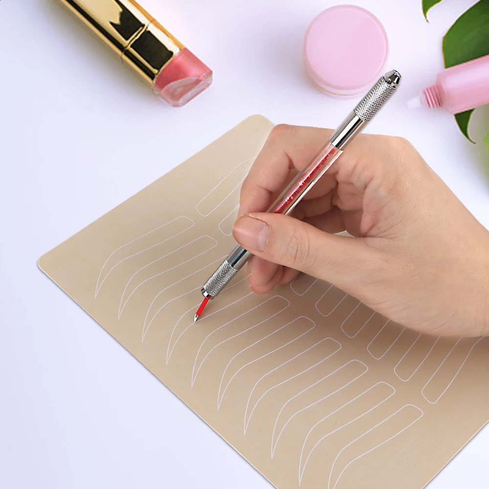 10pcs Microblading Eyebrow Practice Skin Silicone Tattoo Accessories Rubber Novice Make Up Trainning Fake Skin Beginner 250422