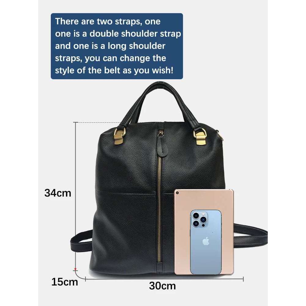Designer Bag Zency Anti-Theft Vintage Women's Genuine Leather Outdoor Backpacks Large School Bag Designer Travel Satchel Shoulder Crossbody