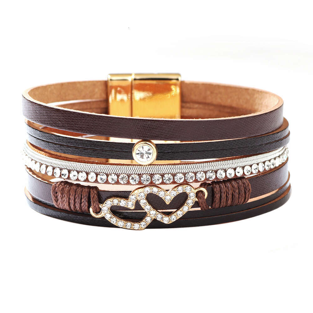 Fashionable New Bohemian Multi layered Love Soil Dia Open Bracelet