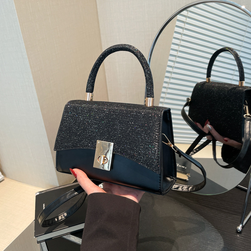 2024 Autumn/winter New Women's High End Fashion Multi Functional Designer Handbag With Bright Star Texture Single Shoulder Crossbody Bag