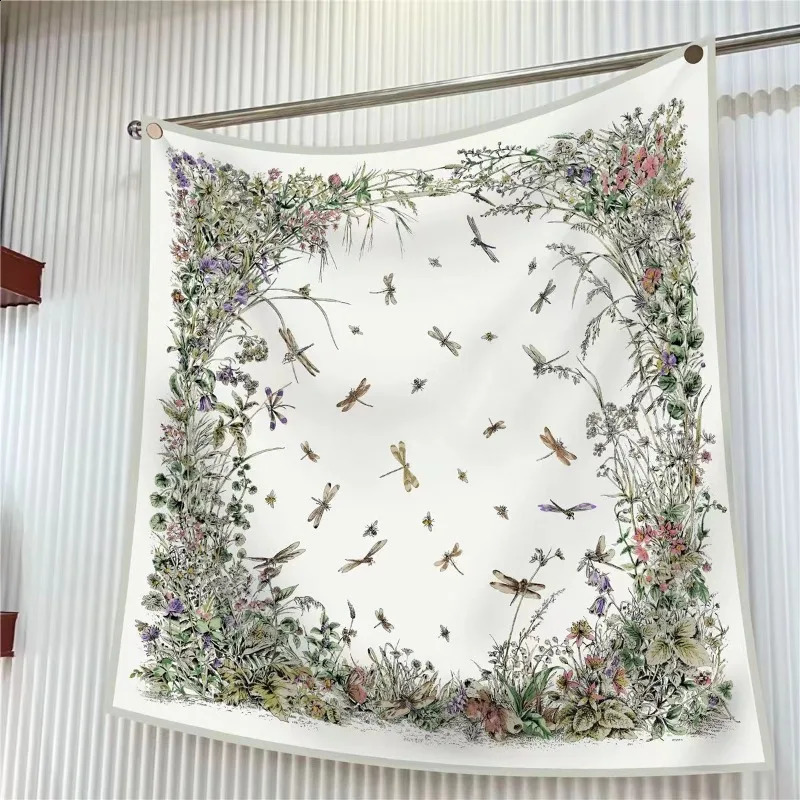 90Cm * 90cm High Quality Twill Forged Large Square Scarf Fashion Versatile Printed Silk Sun Protection Shawl Headscarf 250424
