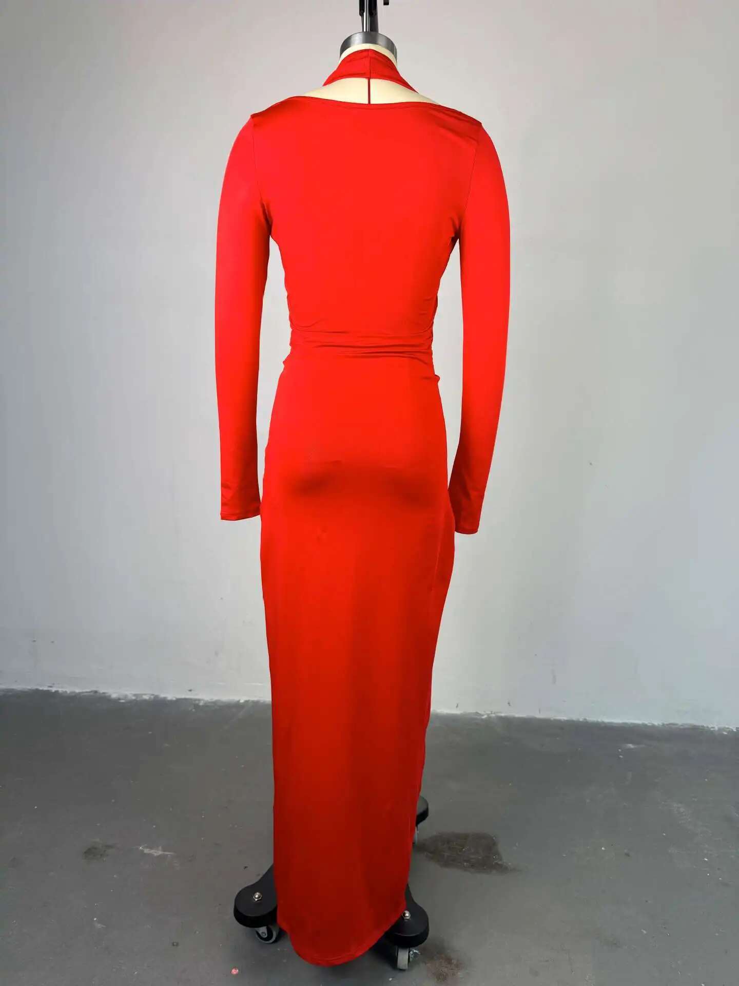 Cm.Yaya Women Full Sleeve Pile Collar Long Maxi Dress 2025 Sweet Holiday Beach Birthday Evening Sexy Girl Party Dresses Vestidos
