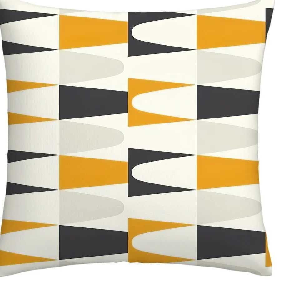 Orange yellow geometric throw pillow cover with short plush print for living room sofa decoration cushion cover pillow covers G251124