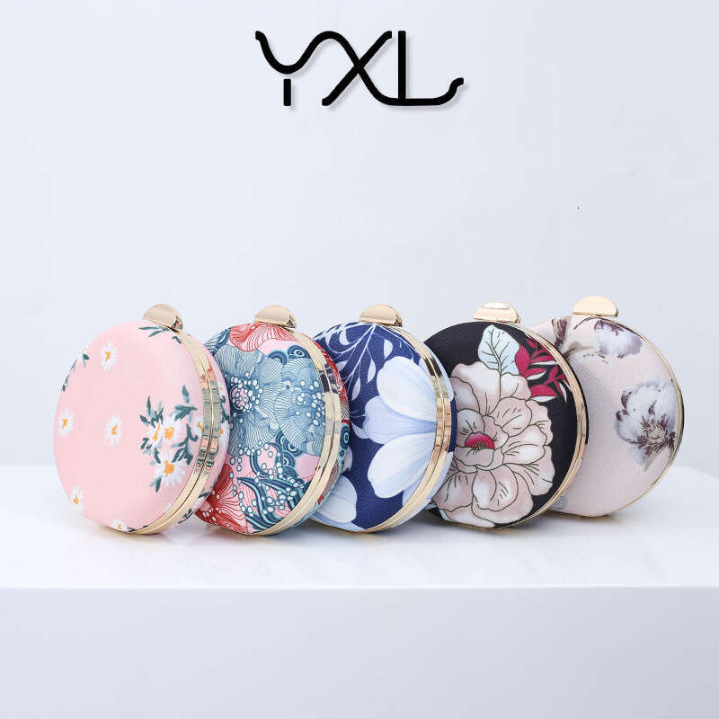 Dinner Bag New Japanese Hefeng Handheld Dinner Ins Round Small Drum Bag Printing Pattern Texture Handbag KQ