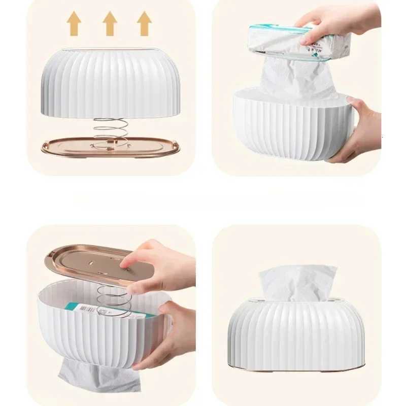 Desktop Tissue Box with Automatic Lifting and Lowering Paper Drawer Household Living Room High-end Paper DrawerM251124