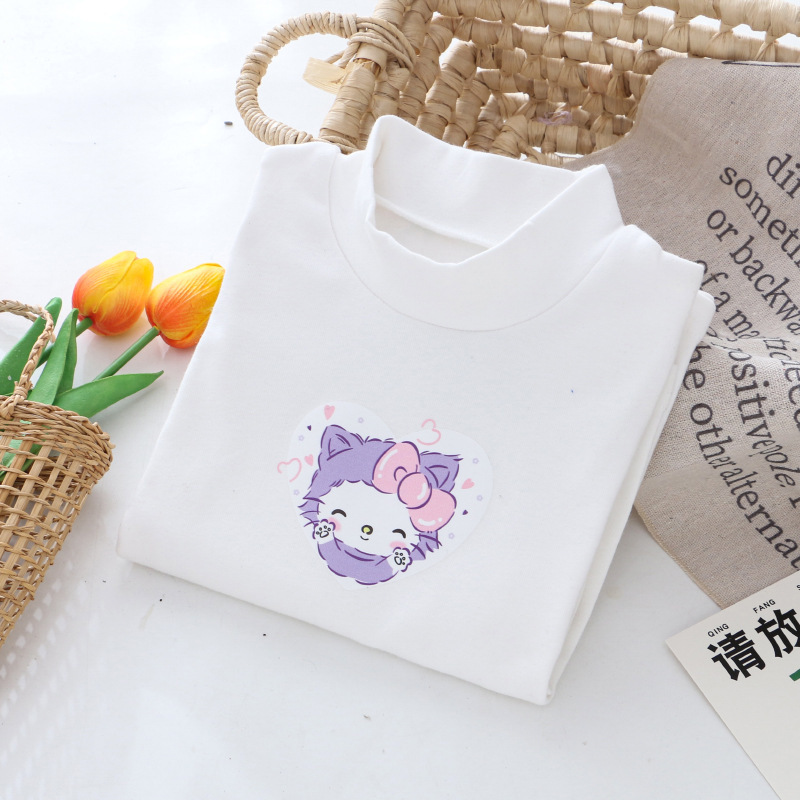DISNEY Children's designer clothing baby summer dress girl's undershirt spring and autumn inner wear outer wear half high collar round neck 