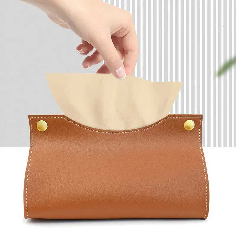 Pu Leather Tissue Box Cover Holder Car Living Room Bedroom Decoration Kitchen Desktop Nordic Home Napkin Holder Large StorageM251124