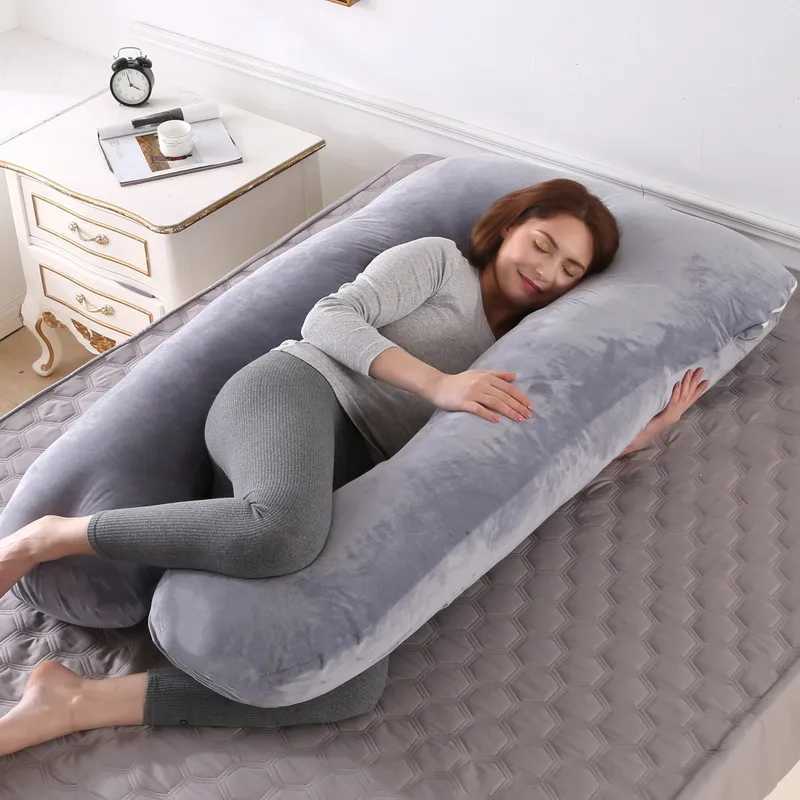 Soft Fleece Pregnant Pillow Gravida U Type Lumbar Pillow Multi Function Side Protect Cushion for Pregnancy Women G251124