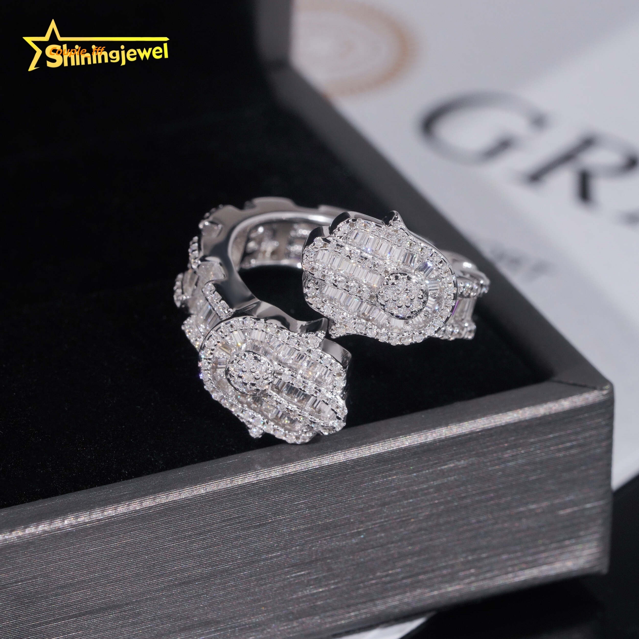 GRA Certificate 925 Sterling Silver Hip Hop Jewelry Gold Plated Hip Hop Jewelry New Style VVS Diamond Moissanite Hip Hop Ring