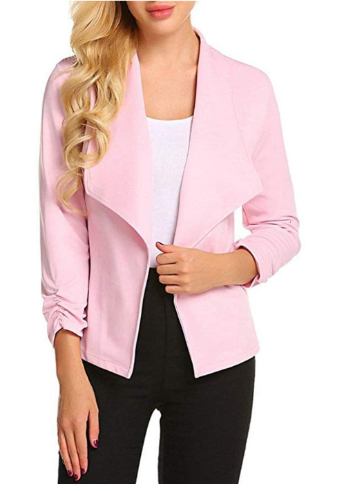 2020 solid color long sleeve simple thin womens Blazer