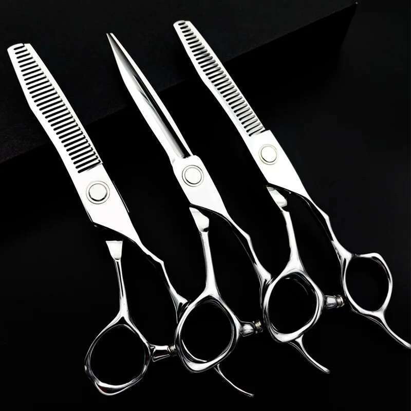 6 Inch 440C Japanese Steel Hair Salon Hairdresser Professional Haircut Flat Thinning Scissors Set