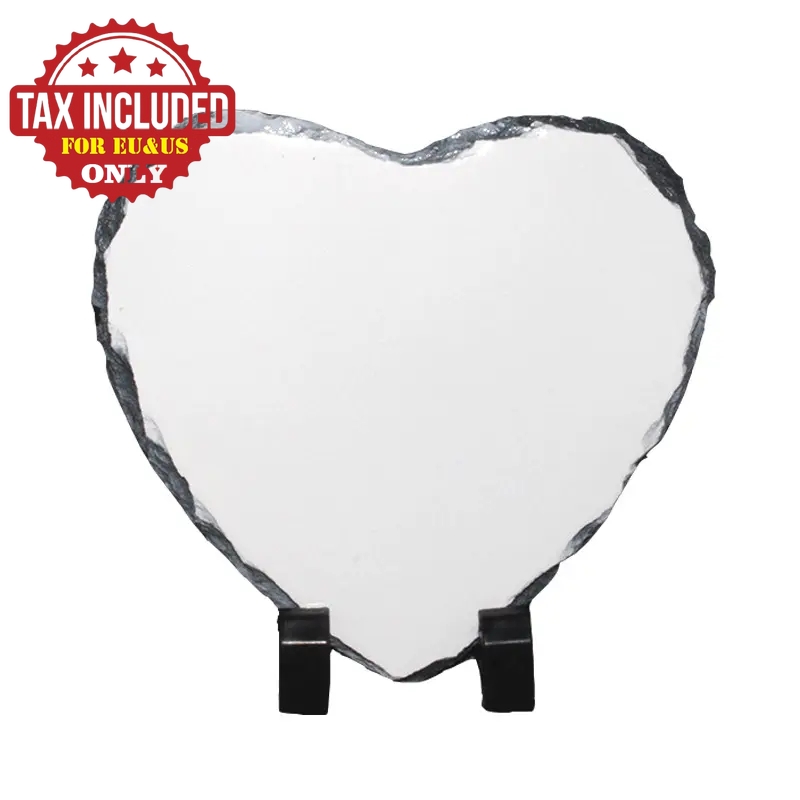 8inch sublimation Blank photo slate rock plaque heart shape Heat Transfer Picture Frame