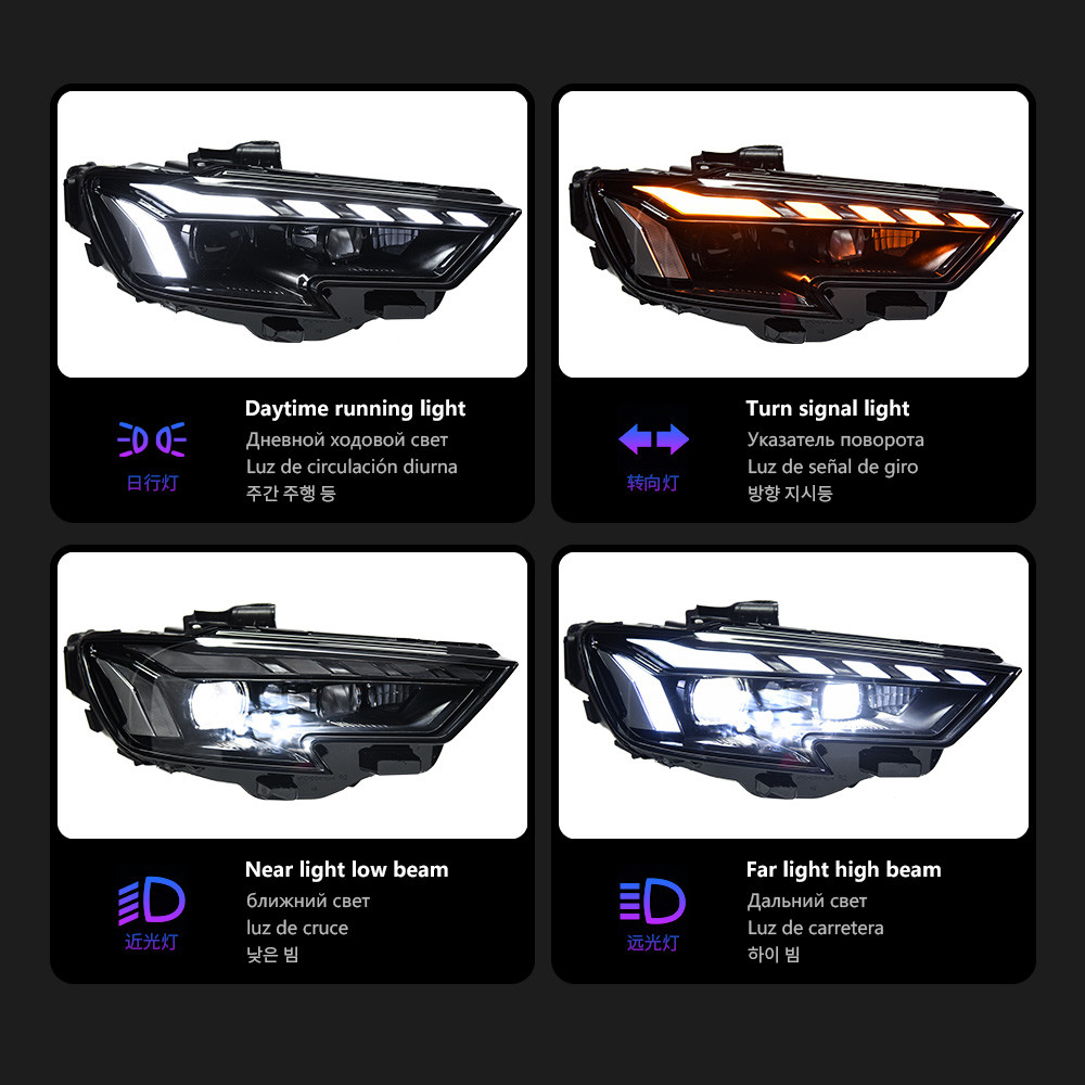 Headlight For Audi A3 8V 20 13-20 21 S3 RS3 Sedan Hatchback LED Auto Headlight Assembly Upgrade RS5 Style Design