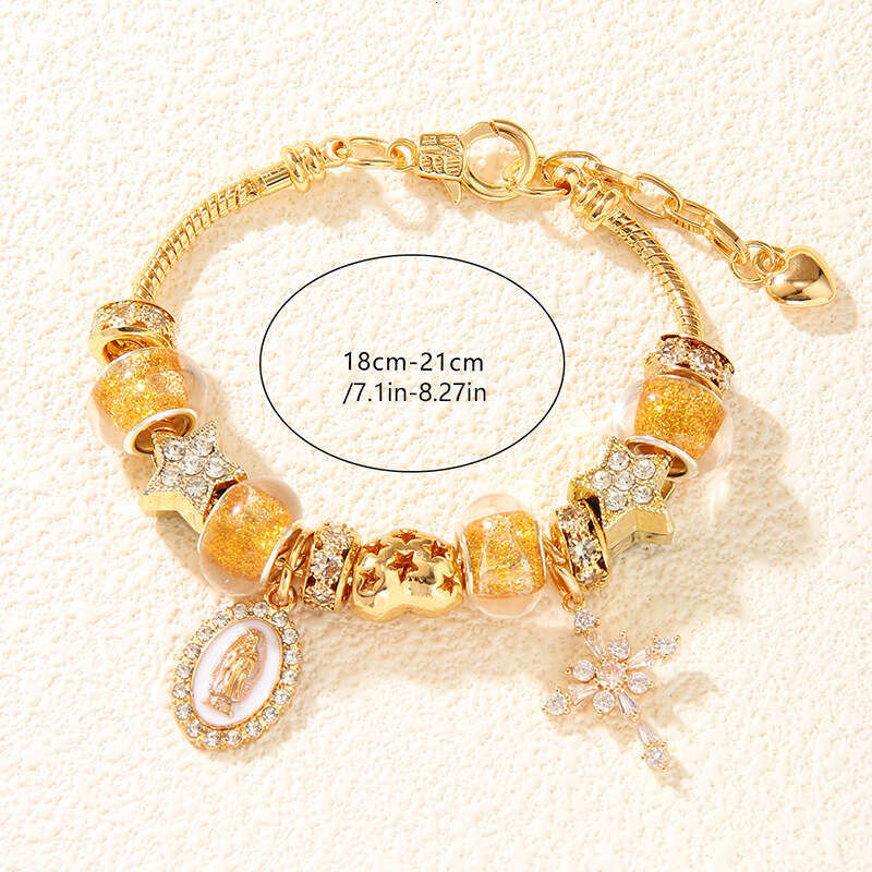 Hot selling cartoon gold Potter pendant bracelet, women's Pan style DIY crystal bead bracelet