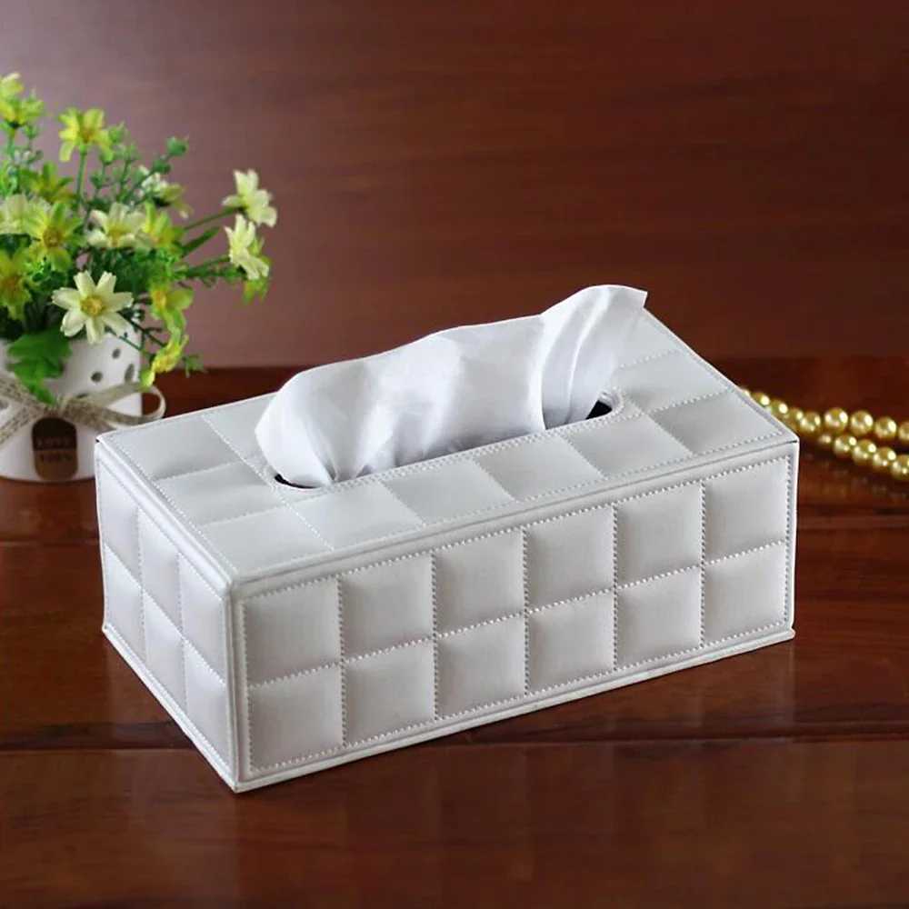 High Quality Leather Tissue Box Napkin Holder Paper Case Bathroom Tissue Box Cover Car Napkin Storage Modern Toilet Paper Box 3M251124