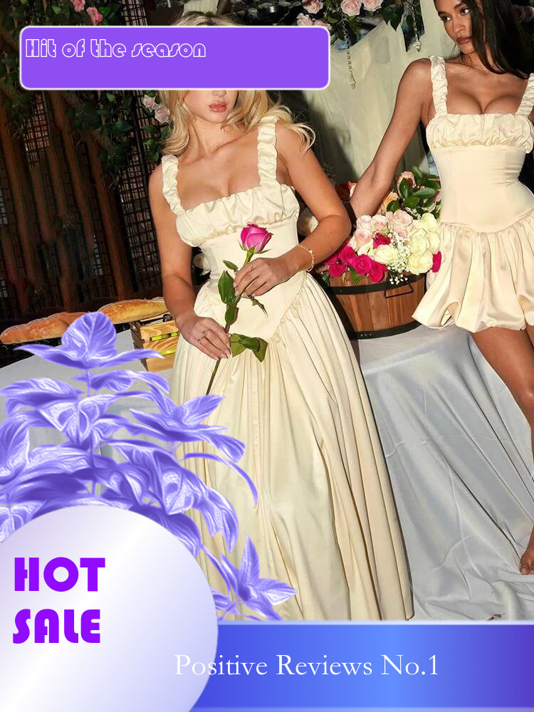 Dongdumaoyi Townlike Pleated A Line Elegant Maxi Long Dress Women Spaghetti Strap Spring Summer Backless Sexy Party Dresses