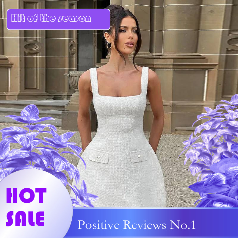Dongdumaoyi Townlike Pockets Waist Wrap A Line Dress Women Spaghetti Strap Mini Summer Backless Nightclub Sexy Party Dresses
