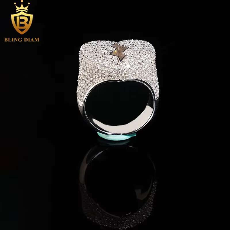 Hip Hop Jewelry Ring 925 Silver Gold Plated VVS Moissanite Fully Diamond Ice Out Mens Broken Heart Rings