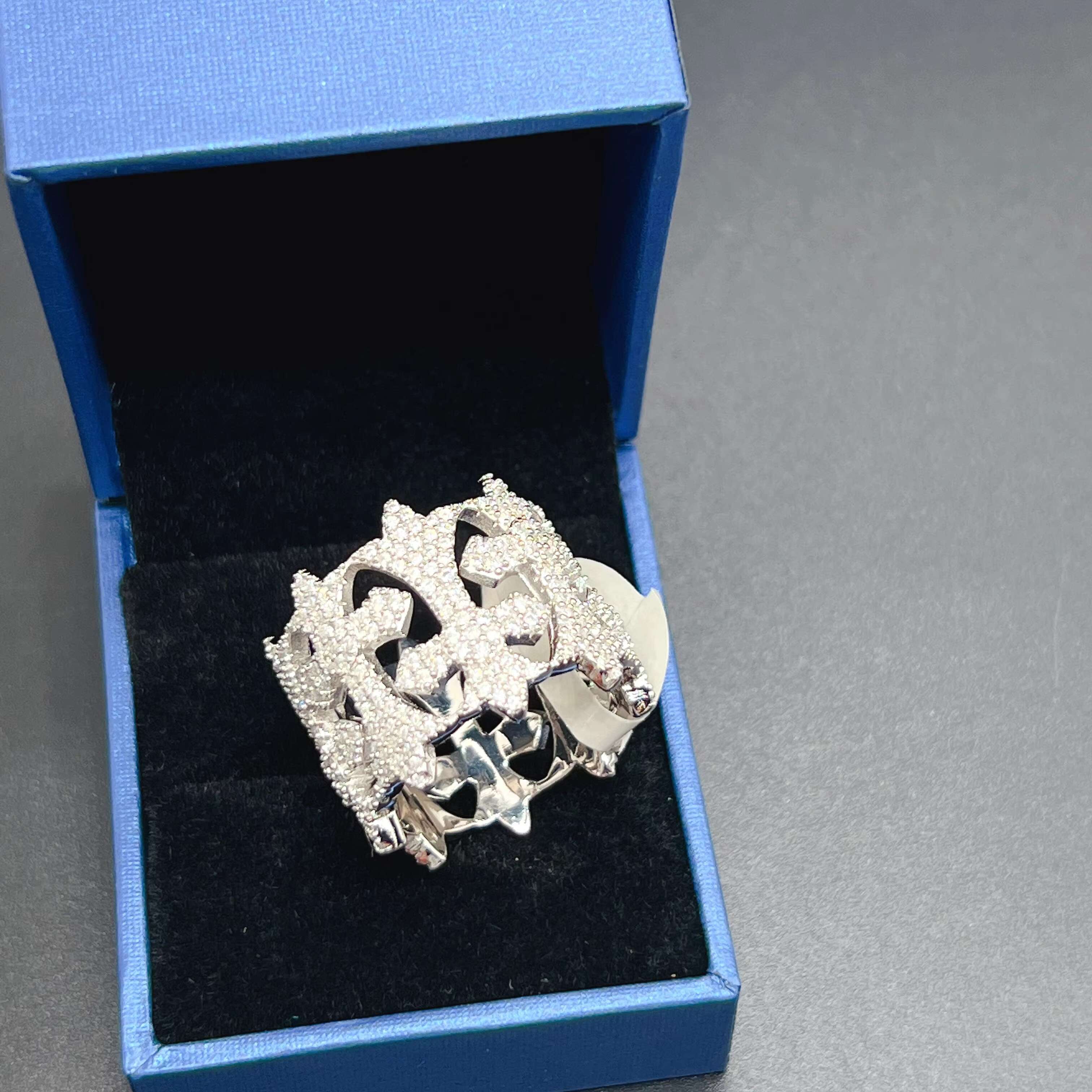 Wholesale Price New Design Fashion Fine Jewelry Ring Sterling Silver VVS Moissanite S925 Hip Hop Rings