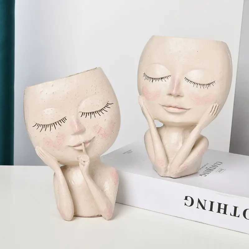 1 Girl Face Vase Creative Home Decoration Balcony Living Room Decoration Ornaments Christmas Gifts Thanksgiving Gifts C251124