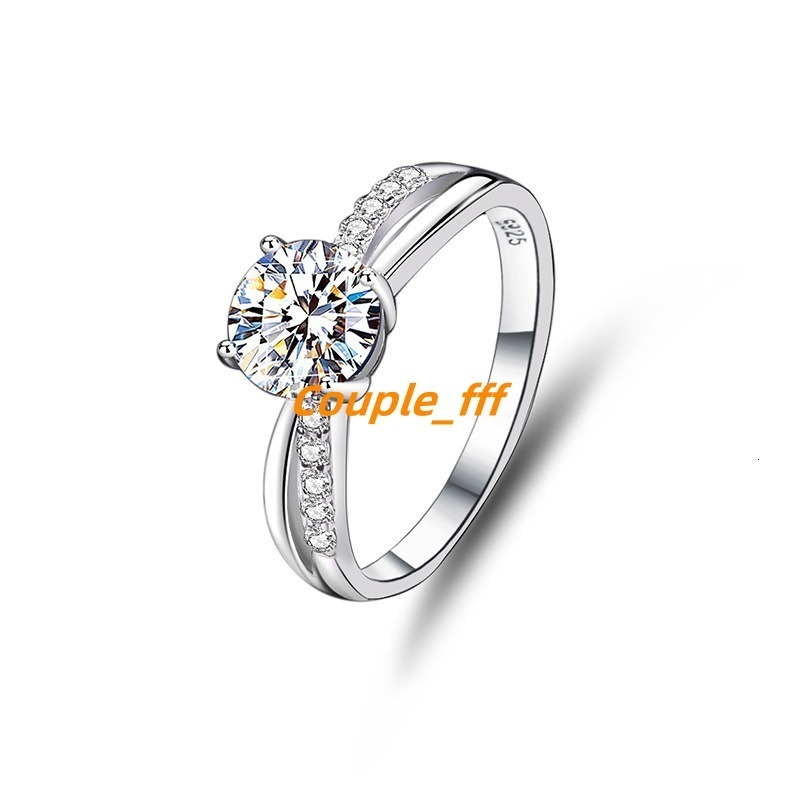 Fine Jewelry 925 Sterling Silver Custom VVS1 1Ct Mossanite Lab Grown Diamond Ring Engagement Wedding Women Ring Stacking