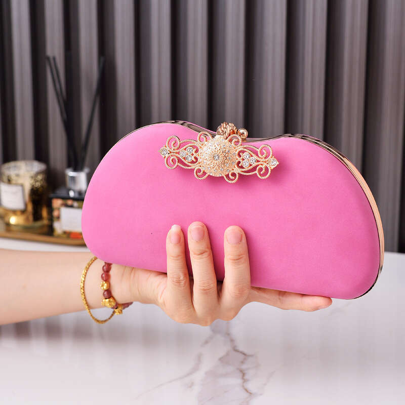 Dinner Bag New PU Dinner Qipao Celebrity Luxury Mouth Gold Fashion Rhinestone Bag KQ