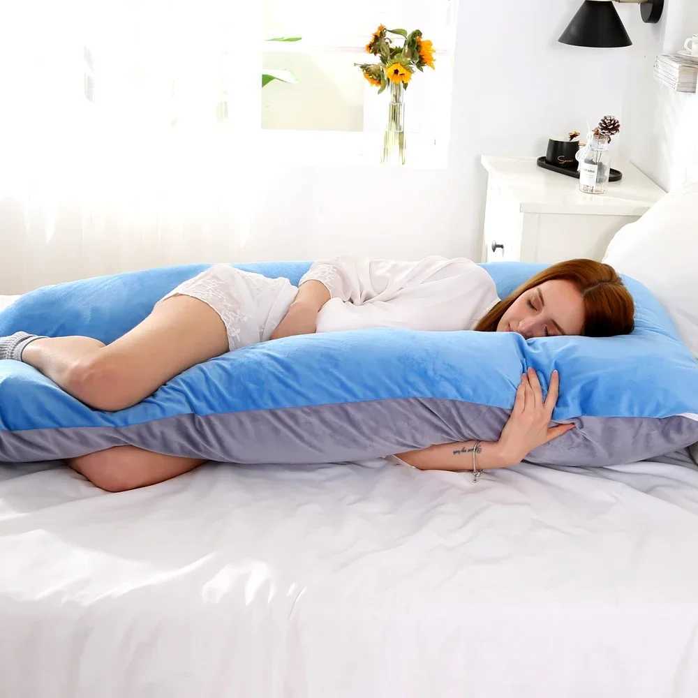 Soft Fleece Pregnant Pillow Gravida U Type Lumbar Pillow Multi Function Side Protect Cushion for Pregnancy Women G251124