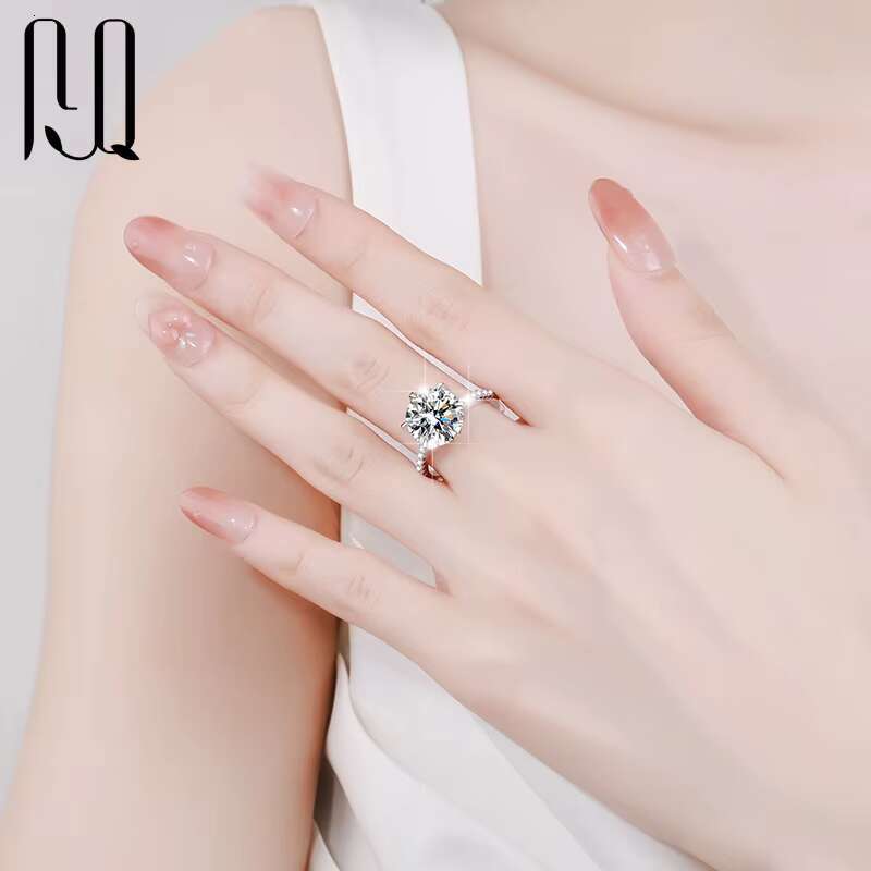 PYQ 5ct Fine Jewelry Moissanite 925 Sterling Silver Rings High End Moissanite Ring Big Stone Ring