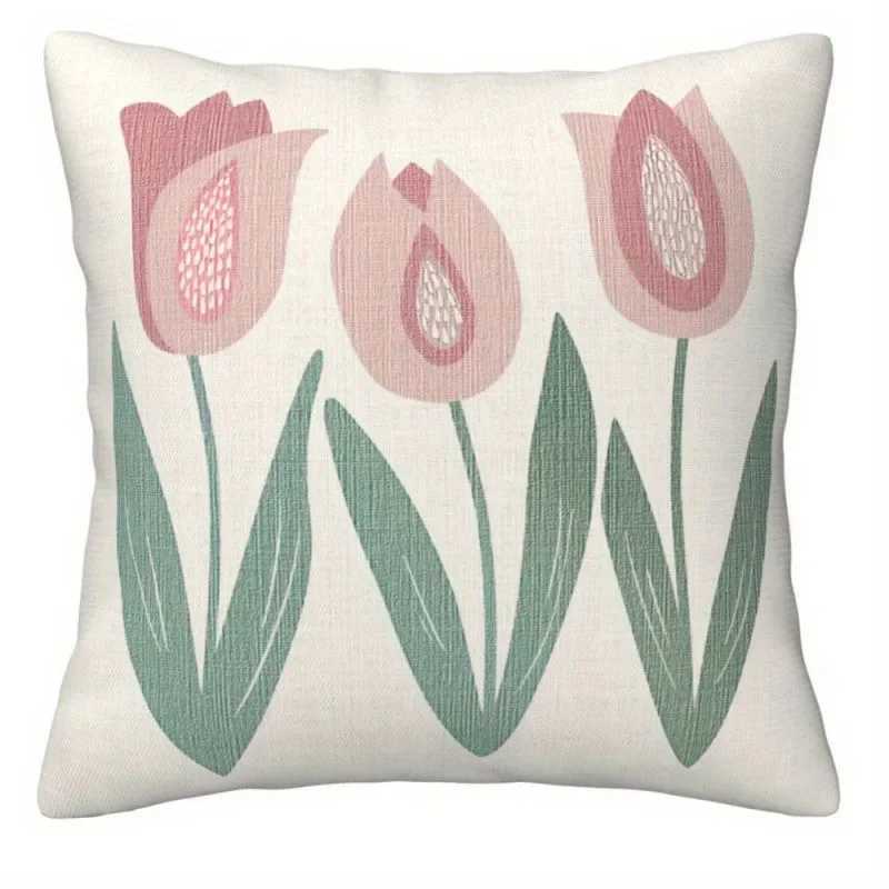 Pink floral pattern throw pillow cover with short plush print for living room decoration cushion cover pillow covers decorative G251124