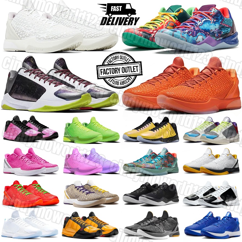 Designer Mens Basketball Shoes Mambas 5 6 8 Sneakers Leather rubber Women Trainers classic X-Ray Total Orange green red Outdoor sports kobeshoes